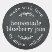 Rustic Homemade Blueberry Jam Canning Chalkboard Runder Aufkleber (Vorderseite)
