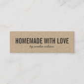 Rustic Homemade with Love Kraft Social Media Mini Visitenkarte (Vorderseite)