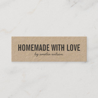 Rustic Homemade with Love Kraft Social Media Mini Visitenkarte