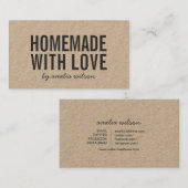 Rustic Homemade With Love Social Media Kraft Visitenkarte (Vorne/Hinten)