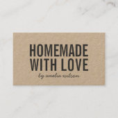 Rustic Homemade With Love Social Media Kraft Visitenkarte (Vorderseite)