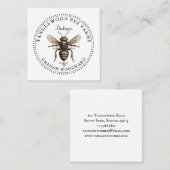 Rustic Honey Bee Apiary Beekeeper Honey Products Quadratische Visitenkarte (Vorne/Hinten)