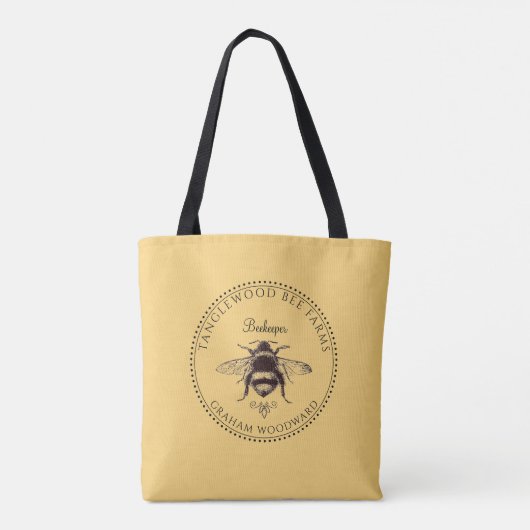 Rustic Honey Bee Apiary Beekeeper Product Labels Tasche (Rückseite)
