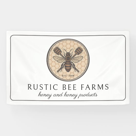 Rustic Honey Bee Beekeeper Apiary Banner (Horizontal)
