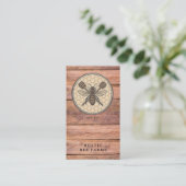 Rustic Honey Bee Beekeeper Apiary Visitenkarte (Stehend Vorderseite)