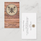 Rustic Honey Bee Beekeeper Apiary Visitenkarte (Vorne/Hinten)
