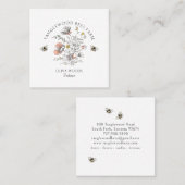Rustic Honey Bee Florals Apiary Beekeeper Honey Quadratische Visitenkarte (Vorne/Hinten)