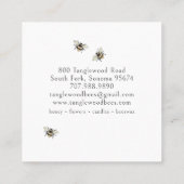 Rustic Honey Bee Florals Apiary Beekeeper Honey Quadratische Visitenkarte (Rückseite)