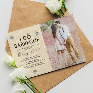 Rustic Honey Bee I Do BBQ Foto-Engagement Einladung