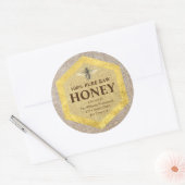 Rustic Honey Jar Label Honey Bee & Apiary Name Runder Aufkleber (Umschlag)