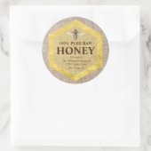 Rustic Honey Jar Label Honey Bee & Apiary Name Runder Aufkleber (Tasche)