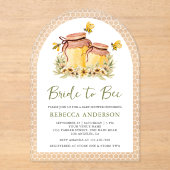 Rustic Honey Jars Bride to Bee Arch Bridal Shower Acryleinladungen (Vorderseite)