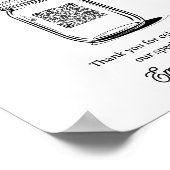 Rustic Honeymoon Fund Jar QR Code Wedding Sign Poster (Ecke)