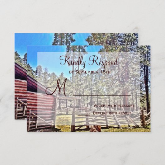 Rustic Horse Corral Country Wedding RSVP Cards (Vorne/Hinten)