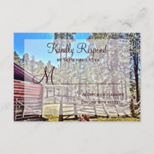 Rustic Horse Corral Country Wedding RSVP Cards Karte
