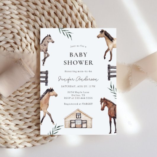 Rustic Horse Farm Baby Dusche Einladung