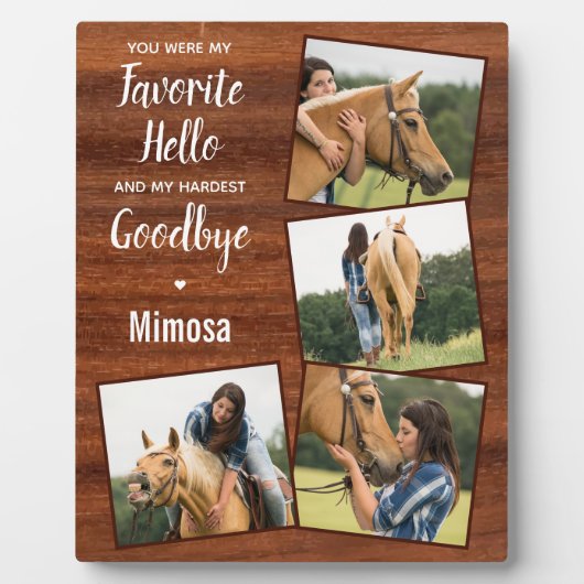 Rustic Horse Memorial 4 Foto Fotoplatte (Vorderseite)