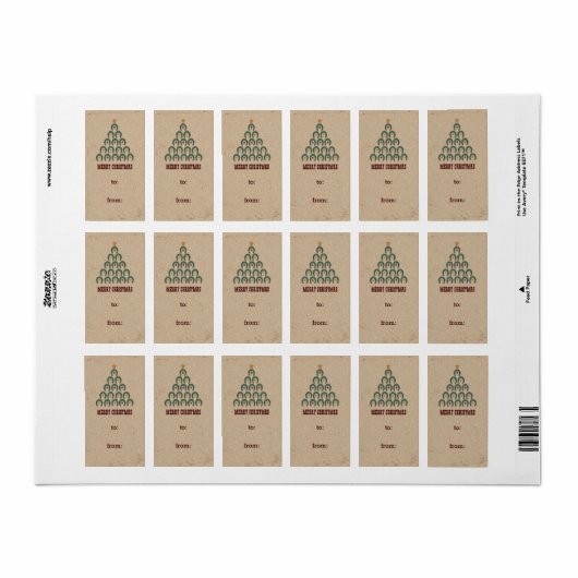 Rustic Horseshoe Weihnachtsbaumgeschenk Etikett Adressaufkleber (Vorne)