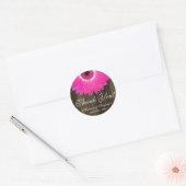 Rustic Hot Pink Daisy Wedding Danke Sticker (Umschlag)