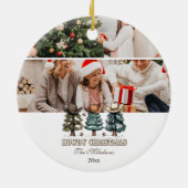 Rustic Howdy Christmas Western Cowboy Hat Keramik Ornament (Hinten)