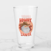 Rustic Howdy Santa Western Cowboy Weihnachten Glas (Vorderseite)