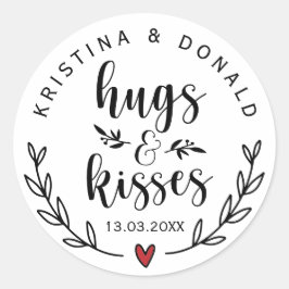 Rustic Hugs & Kisses Wedding | BRAUTPARTY Runder Aufkleber