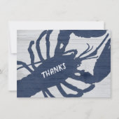 Rustic Hummer Navy Blue Wood Grain Vielen Dank Dankeskarte (Vorderseite)