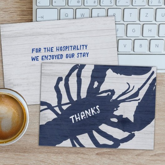 Rustic Hummer Navy Blue Wood Grain Vielen Dank Dankeskarte