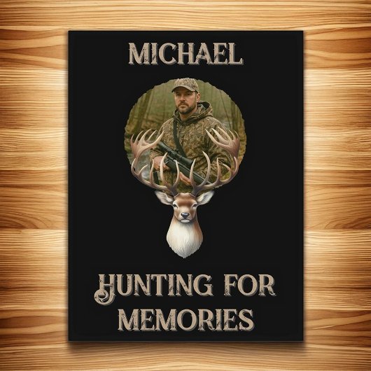 Rustic Hunter Deer Antler Memories Photo Postkarte