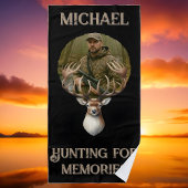Rustic Hunter Deer Antler Outdoors Man Photo Strandtuch