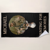 Rustic Hunter Deer Antler Outdoors Man Photo Strandtuch (Vorderseite)