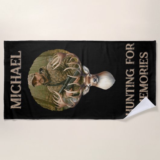 Rustic Hunter Deer Antler Outdoors Man Photo Strandtuch (Vorderseite)