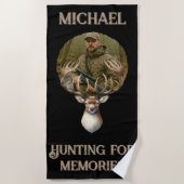 Rustic Hunter Deer Antler Outdoors Man Photo Strandtuch (Vorderseite)