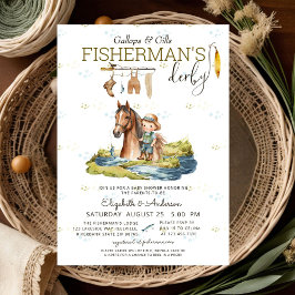 Rustic Hunter Fisherman's Derby Baby Shower Einladung