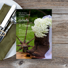 Rustic Hydrangea Boots Western Probe Abendessen Einladung