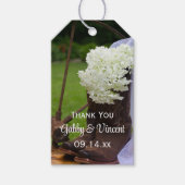 Rustic Hydrangea Cowboy Boots Western Wedding Geschenkanhänger (Vorderseite)