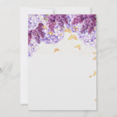 Rustic Hydrangea Lilac Butterflies Brautparty Einladung (Rückseite)