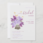 Rustic Hydrangea Lilac Elegant Boho Brautparty Einladung (Vorderseite)