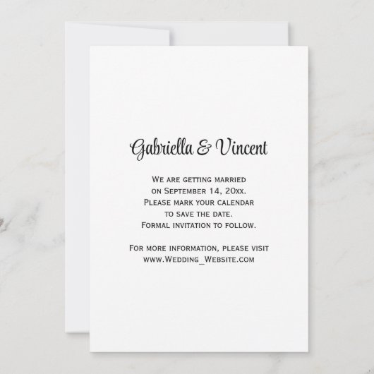 Rustic Hydrangea und Cowboy Boots Save the Date (Rückseite)