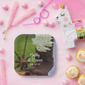 Rustic Hydrangea und Cowboy Boots Western Wedding Pappteller (Party)