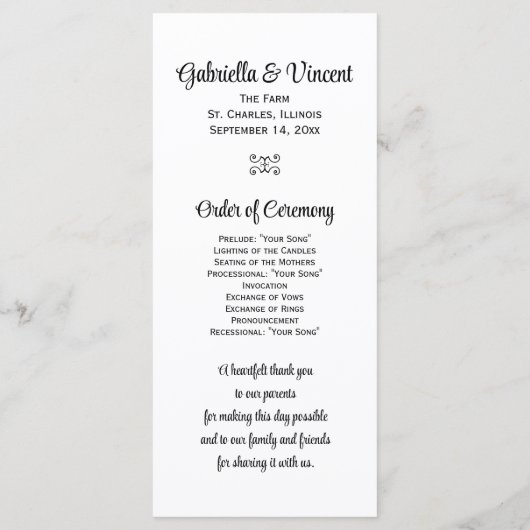 Rustic Hydrangea und Cowboy Boots Western Wedding Programm (Rückseite)