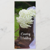 Rustic Hydrangea und Cowboy Boots Western Wedding Programm (Vorderseite)