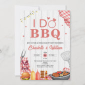 Rustic i Do BBQ Plaid Engagement Party Einladung (Vorderseite)