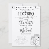 Rustic I Do GRILLEN Mason Jar String Lights Verlob Einladung (Vorderseite)