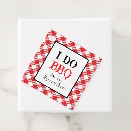 Rustic I DO GRILLEN Red Gingham Wedding Geschenkanhänger (Beispiel)