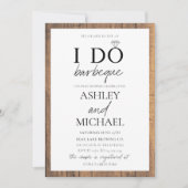 Rustic I DO GRILLEN Simple Script Foto Dusche Einladung (Vorderseite)