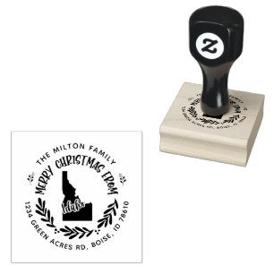 Rustic Idaho Frohe Weihnachtsfeier Rücksendeadress Gummistempel