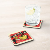 Rustic illustrations vintage background Coffee Getränkeuntersetzer (Rechte Seite)