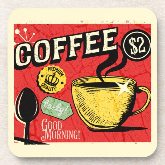 Rustic illustrations vintage background Coffee Getränkeuntersetzer (Vorderseite)