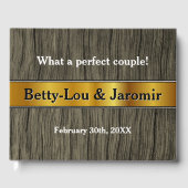 Rustic Imitats Gold Look Matrimone Gästebuch (Vorderseite)